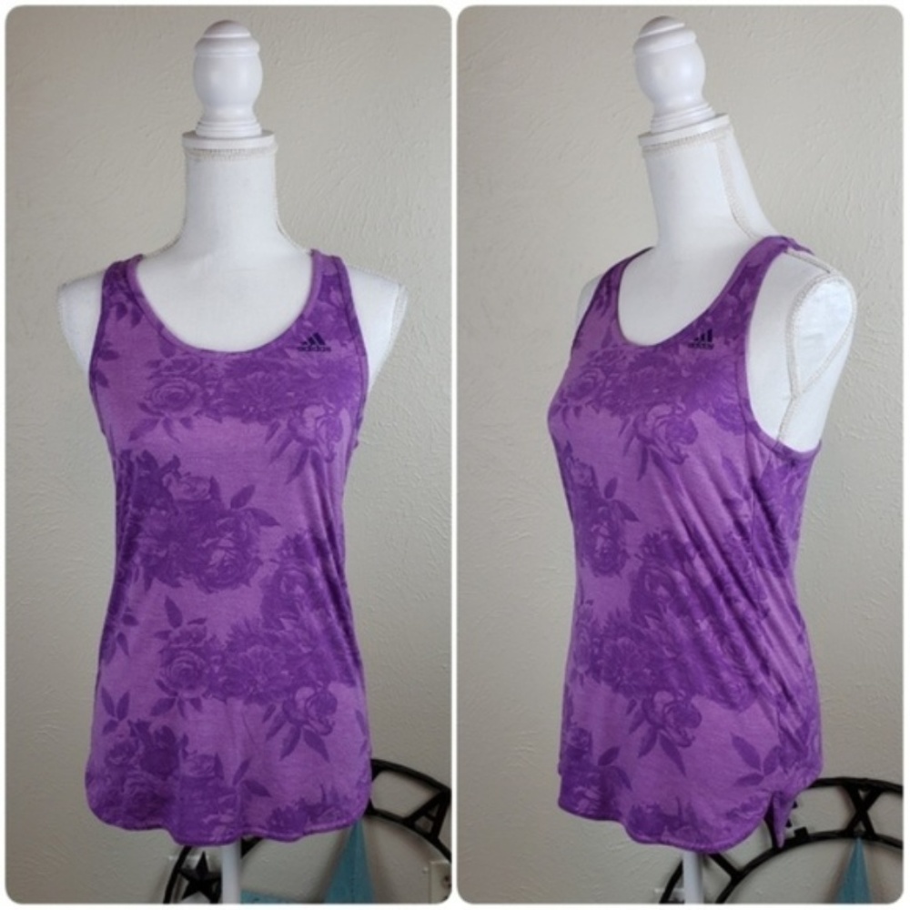 Adidas Floral Racerback Climalite Workout Top